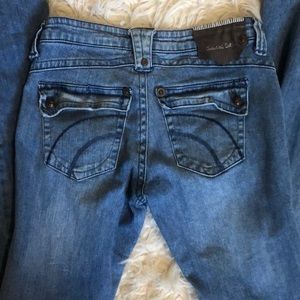 Industrial Cotton Jeans Skinny Flared Stretch Jeans SZ 3, PERFECT